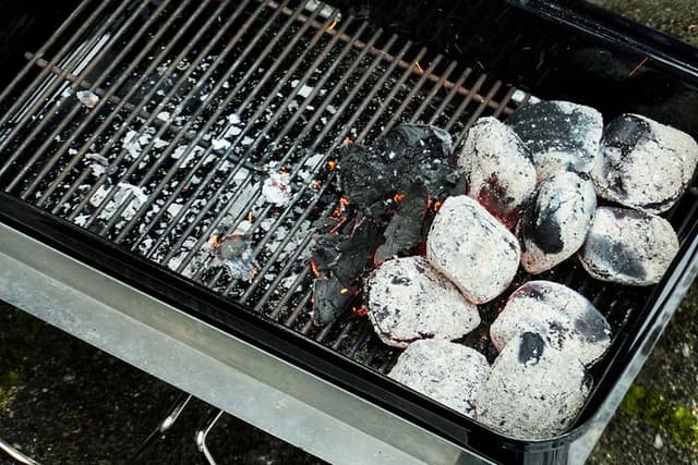 Charcoal on the grill