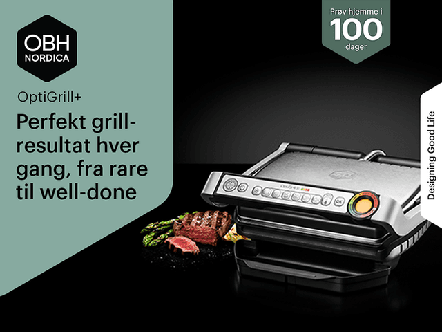 OBH Nordica Optigrill+ perfekt grillresultat hver gang, fra rare til well done