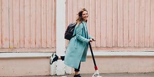 Woman on el bike