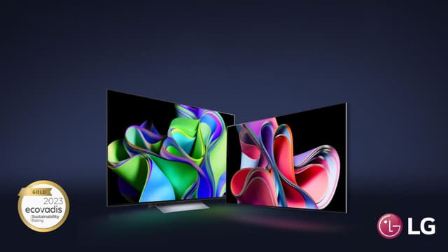 LG QNED evo-banner med Ecovadis-pris