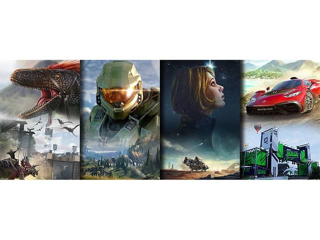 XBOX Game Pass collage med fire forskjellige spill 