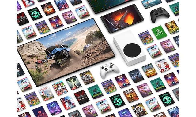 Samling av alle spill man kan spille med Xbox Games pass-medlemsskap, konsoller, TV og smarttelefon
