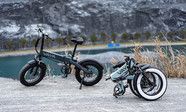 Two foldable bikes - one folded