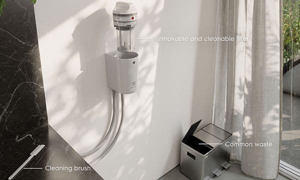 Electrolux-mikromuovisuodatin asennettuna seinään