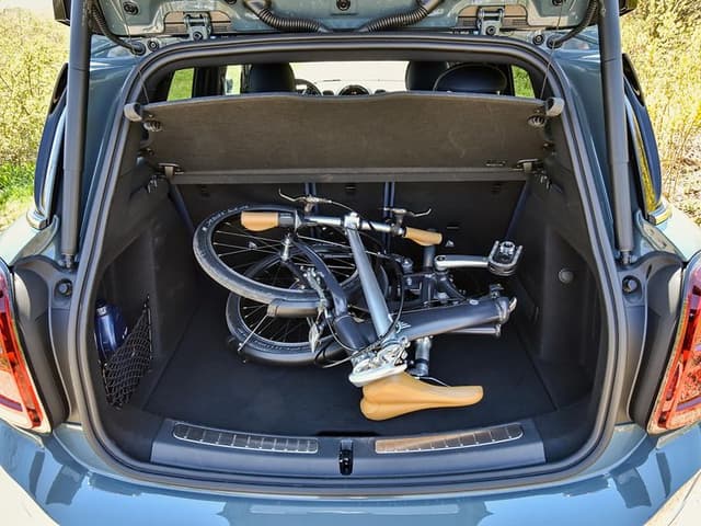folded bike in trunk