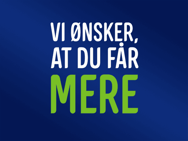 Banner med teksten: Vi finder en løsning