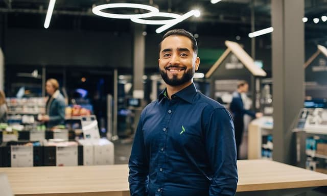 Elkjop employee in a warehouse
