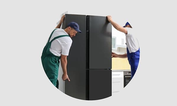 Two men plus a fridge