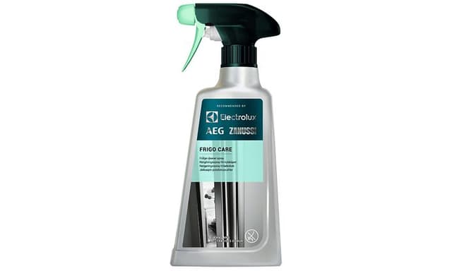 Så här rengör man och underhåller kylskåpet - Rengöringsspray för kylskåp som rekommenderas av Electrolux, AEG och Zanussi.