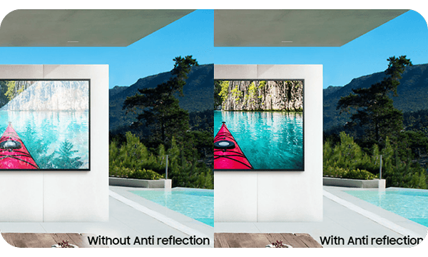 Samsung The Terrace Lifestyle TV med antireflekterende skjerm og ikke