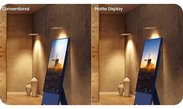 Samsung The Sero Lifestyle TV med og uten matt skjerm