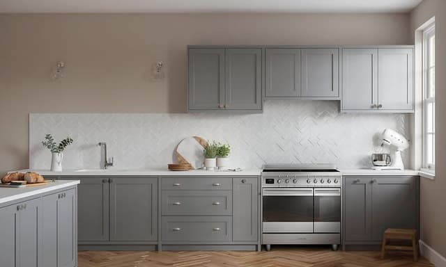 Smeg-liesi harmaanvärisessä Epoq-keittiössä