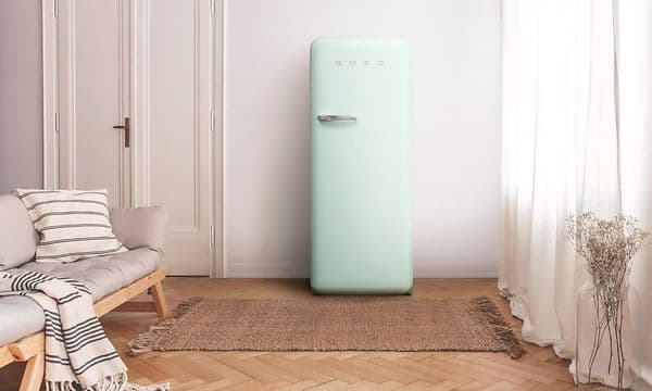 SMEG fridge in the colour light green