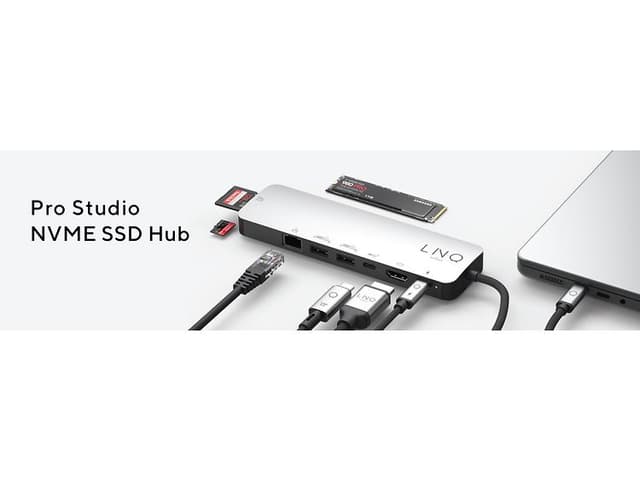 LINQ Pro Studio NVME SSD Hub - optimaaliset mukana kulkevat yhteydet