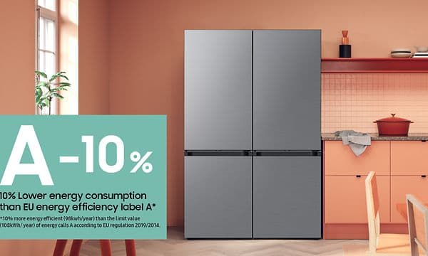 Samsungs kombikylskåp har A-10% energieffektivitet