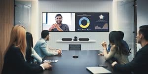 B2B - Tv och Digital Signage - Mötesrum med två skärmar