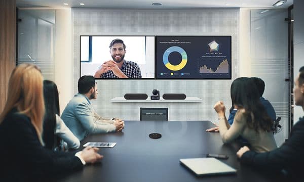 B2B - Tv and Digital signage - Meeting room with two screens
