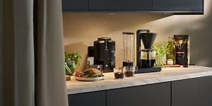 Coffee machine on table