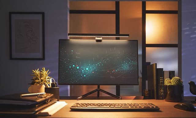 Philips - En pc-skærm på et skrivebord