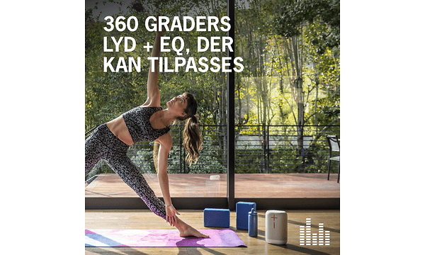 UE EpicBoom  - Billede af kvinde der dyrker Yoga med en EpicBoom-højtaler ved siden af