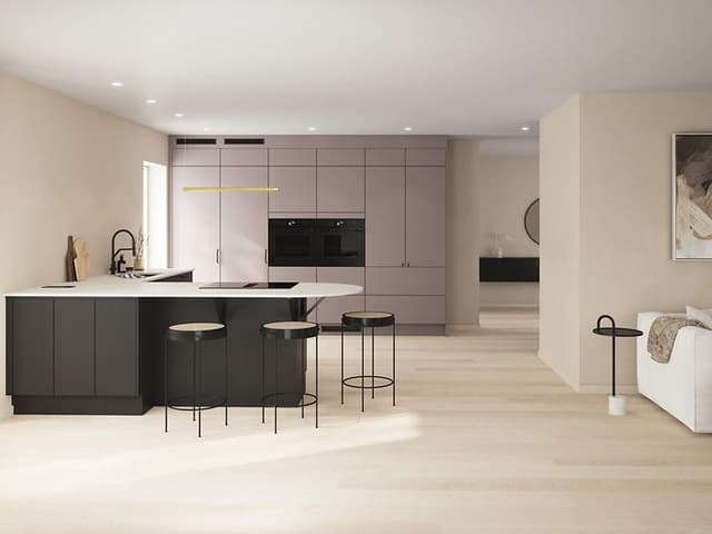 Sort og gråt Epoq køkken med dekton bordplade