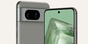 Forsiden og bagsiden af en Google Pixel 8