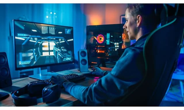 Man gaming in a gaming chair