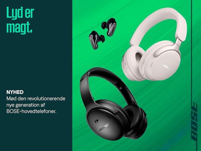 Bose QuietComfort Series hovedtelefoner og høretelefoner