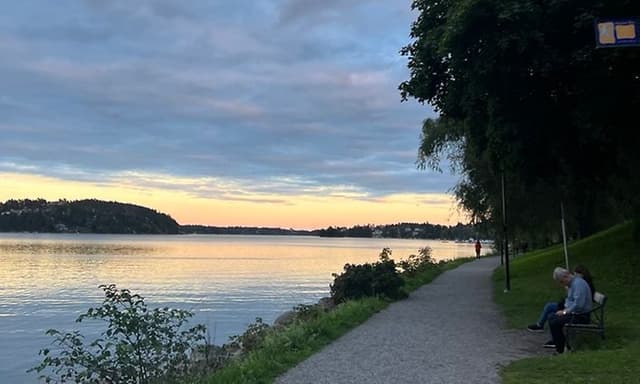 Mig-tid - landskab med en sø