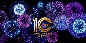 LG OLED TV - Banner med 10 års jubilæum