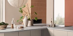 Epoq Trend red clay kitchen and HORN countertop