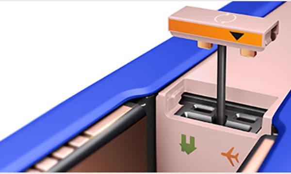 Nærbilde på spenning og en flyklar funksjon på Dyson Corrale™ rettetangen spesialutgave