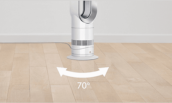 Illustrasjon av Dyson Hot+cool Jet Focus vifteovns jevne rotering
