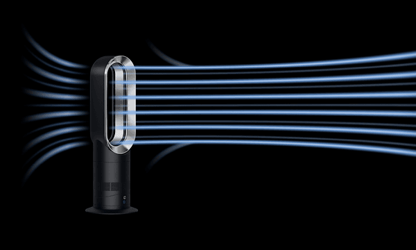 Illustrasjon av Dyson Hot+cool Jet Focus varmevifte med Air Multiplier™-teknologi
