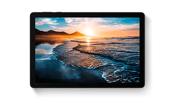 Huawei - MatePad T10S - bilde av solnedgang på en strand på nettbrettskjerm