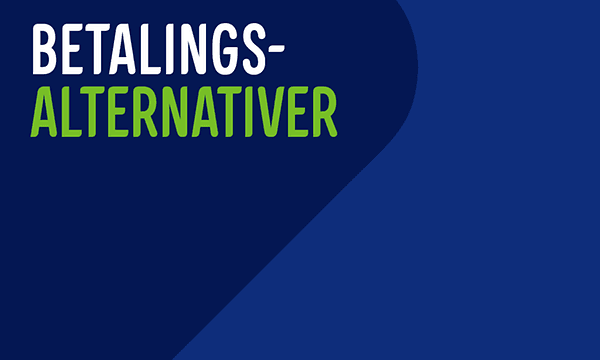 Banner med tekst Betalingsalternativer