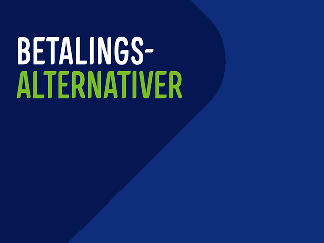Banner med tekst Betalingsalternativer