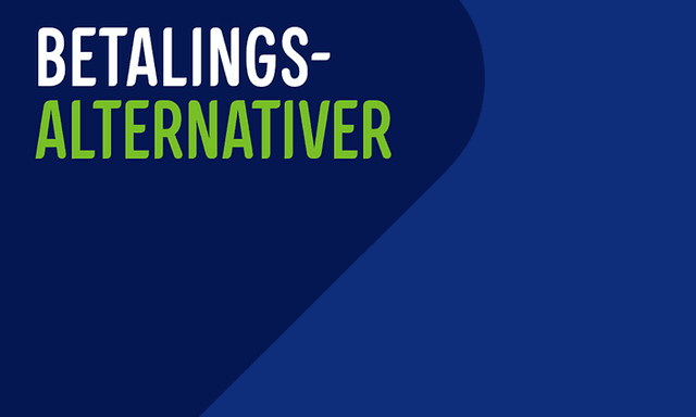 Banner med tekst Betalingsalternativer