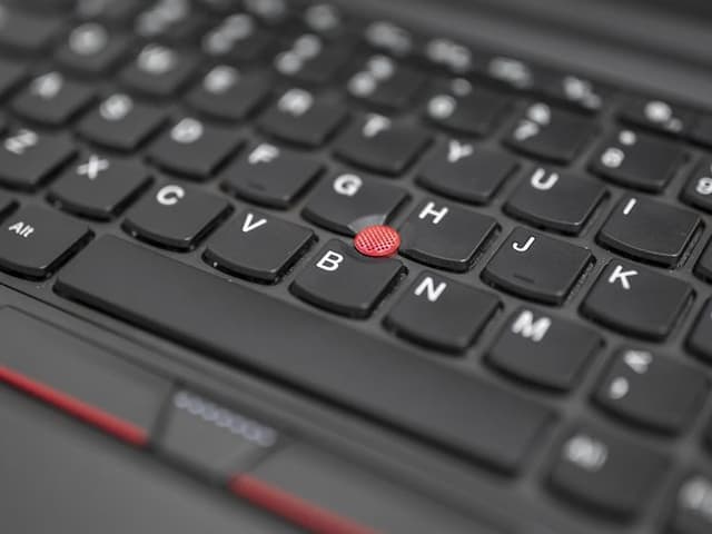 Close up of Lenovo keyboard