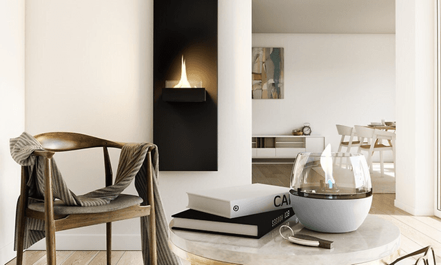 Tenderflame bordplate i en skandinavisk stue