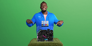 Print med Epson - Usain Bolt der holder refill blækbeholdere