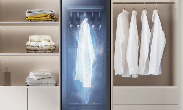 Samsung AirDresser integrert i et walk-in-garderobe