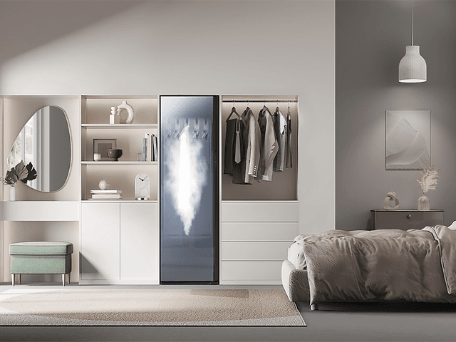 Samsung AirDresser del av interiøret i et moderne soverom