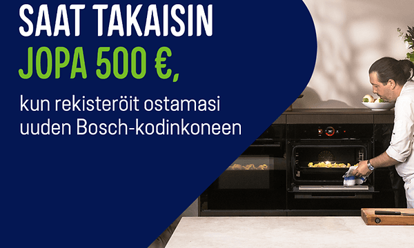 Bosch-kodinkoneet ja cashback-hyvitys