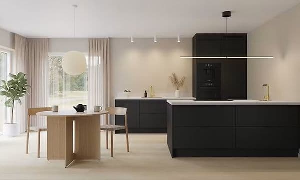 epoq-kitchen-pure-matt-black-kitchen-island-solution-and-a-round-dining-table