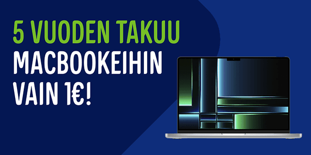 5v takuu macbookeihin eurolla