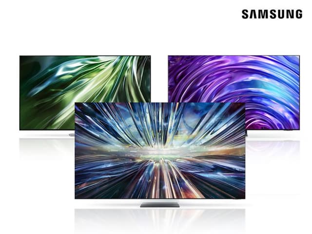 Tre Samsung Smart-TV-er og logo