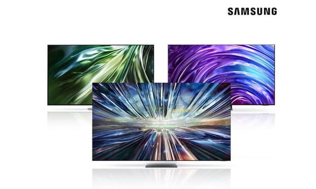 Tre Samsung Smart-TV-er og logo