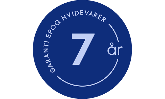 Badge med Epoqs garanti på 7 år på hvidevarer