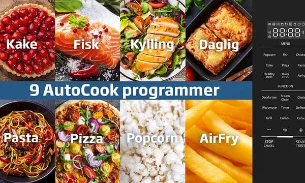 AutoCook Program funksjon med 9 Autoprogrammer 